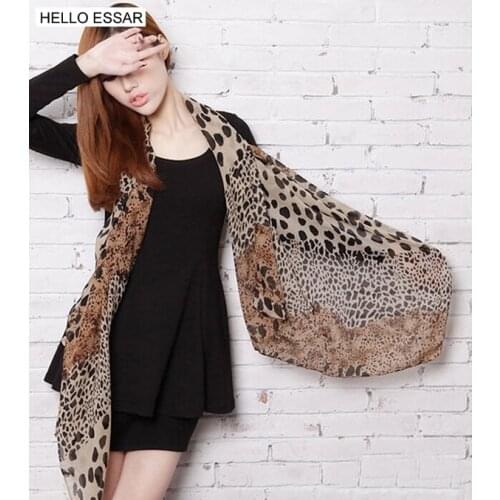 New fashion Print Cat Star Leopard Chiffon Scarf 150x38cm Women Scarfs Shawls And Scarves Party gift