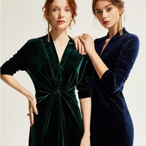Women Autumn Bodysuit Elegant Velvet Dress Bodycon Evening Party Dress Office Lady V Neck Long Sleeves Dress Plus Size 6XL 7XL
