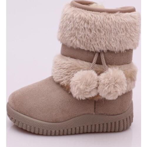 Girls Snow Boots New Fashion Comfortable Thick Warm Kids Boots Lobbing Ball Thick Children Winter Cute Boys Boots Princess Shoes