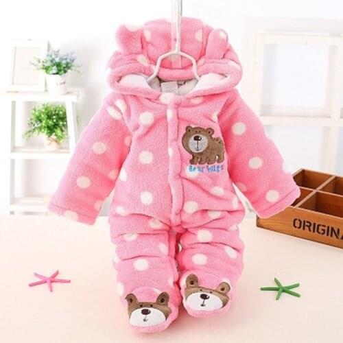 Winter Infant Baby Rompers Fall Warm Coral Fleece Animal Overall Baby Boy Girl Xmas Costume Clothes Baby Jumpsuit