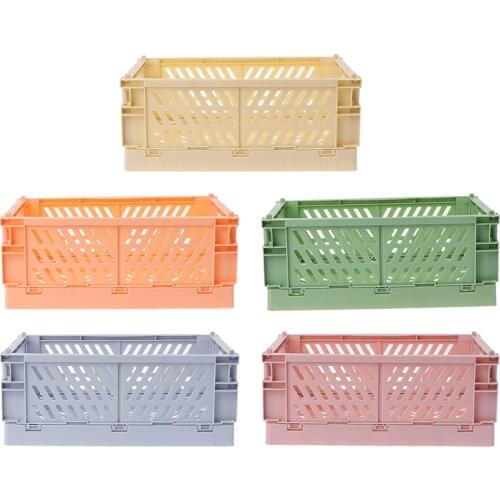 1pcs Collapsible Plastic Storage Box for Student Desk Finishing Storage Box Basket Stationery Cosmetic Container Desktop Holder