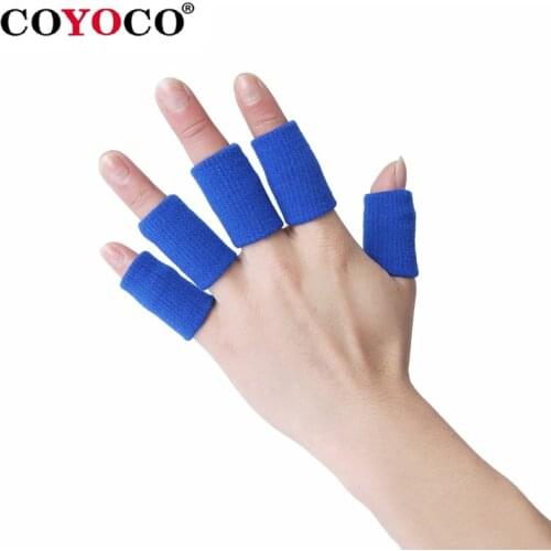 10 Pcs Volleyball Finger Protector Joints Support Brace Guard COYOCO Elastic Basketball Soccer Sports Tools Blue