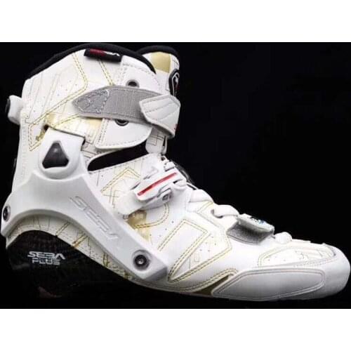 JK 100% Original 2019 SEBA TRIX White Golden Boot Adult Inline Skates Carbon Fiber Roller Skating Up Shoes Patines Liner
