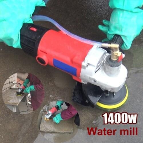 1400W Polisher Machine Concrete & Stone Marble Granite Grinding Polishing Kit Polisher Water Mill Angle Grinder Power Tools