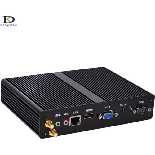 2*COM Fanles mini pc Celeron J1900 Quad core Nuc Intel HD Graphics slim nettop computer windows 7 HDMI VGA USB3.0 wifi for free
