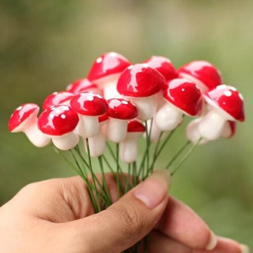 20pcs resin Mushroom fairy garden miniatures accessories Micro Landscape Bonsai