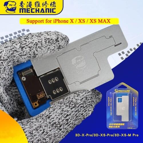 2020 MECHANIC 3D BGA Stencil for iPhone X XS XS MAX Motherboard Middle Layer Reballing Stencil Soldering Net BGA Repair Tools