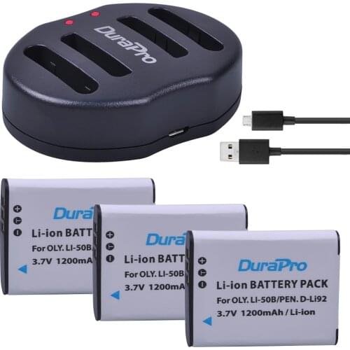 3pcs 1200mAh Li-50B D-LI92 Li 50B D LI92 Li-ion Camera Battery + USB Dual Charger for OLYMPUS SP 810 800UZ u6010 u6020 u9010 SZ1