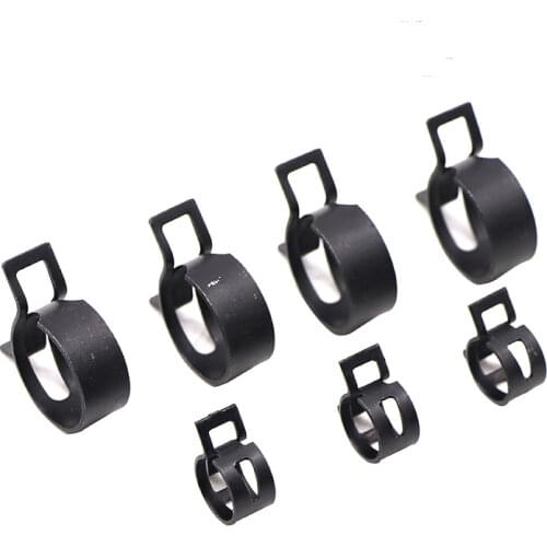 [6-20mm] Q673B Vacuum Spring Fuel Oil Water Black Hose Clip Pipe Tube for Band Clamp Metal Fastener Q673B