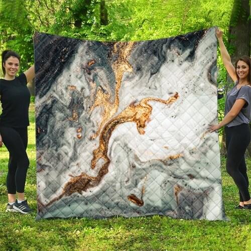Abstract Grey Marble Quilted Quilt Throw Blankets Birthday Christmas Thanksgiving Gifts Tapestry Wall Decor