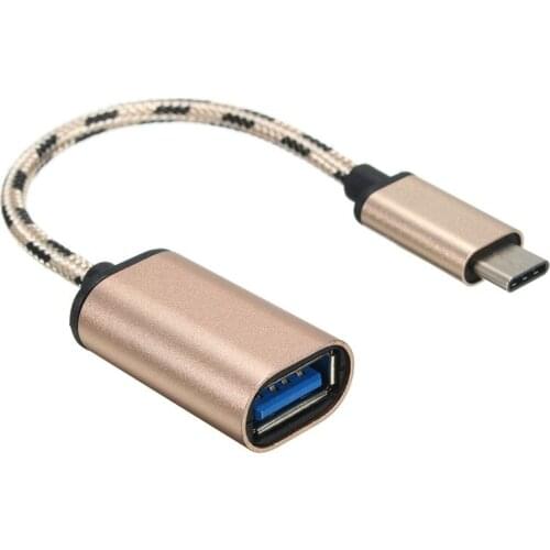 USB-C 3.1 Type C Male To USB 2.0 Female Nylon Braided Adapter Sync Data Charger OTG Cable Converter For Macbook 100pcs/lot