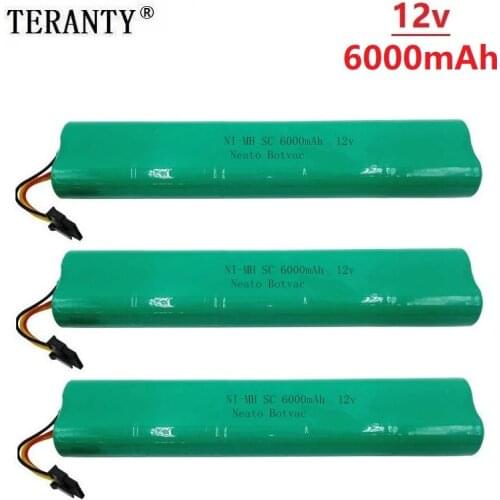 Sweeping Machine 12V 6000mAh NiMH Battery for Neato Botvac 70E 75 80 85 D75 D8 D85 Vacuum Cleaners 12v Rechargeable Battery 3Pcs