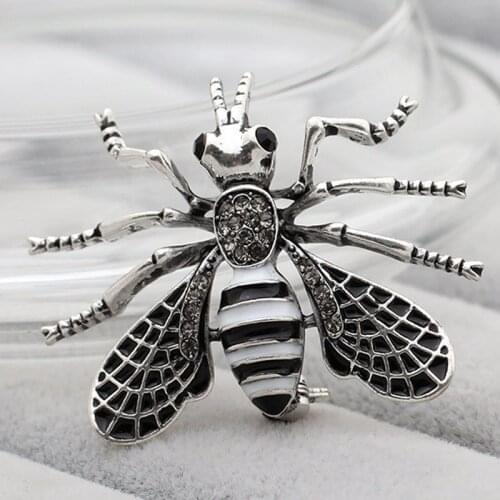 Brand Vintage Men Brooches Cute Bee Insect Hijab Accessory Fashion Women Small Pin Brooch And Scarf clip bags jewelry