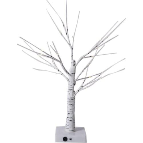 Birch Decorative Light Tree 24 Warm White LED Star Batteries USB Operated Timer Tabletop Decoration Party Indoor Decor