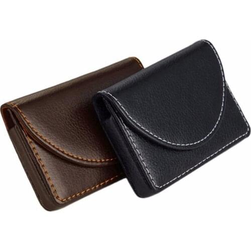 1 Piece Pu Leather and Stainless Steel Big Capacity Business Name Card Holder Credit Card Holder Unisex Card Case Metal Wallet