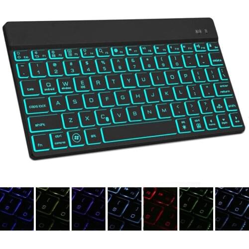 For Samsung Galaxy Tab S5e 10.5 2019 T720 T725 Premium Portable Slim 7 Colors LED Backlit Aluminum Wireless Bluetooth Keyboard