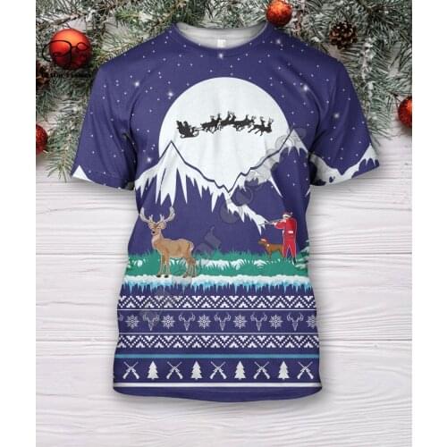 PLstar Cosmos Merry Christmas Santa Claus 3D Printed Summer T-Shirts Short-Sleeve Tee Men/Women Casual Streetwear Style-54