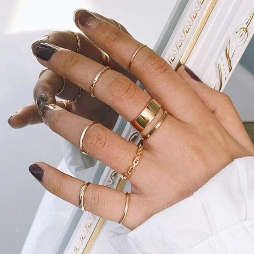 8Pcs Fashion Jewelry Rings Set Design Zircon Vintage Rings For Women Lady Fashion Ring Jewelry Accessories Party Wedding Gifts