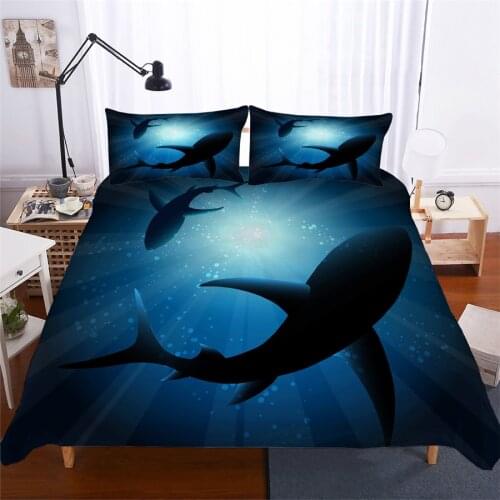 Bedding Set 3D Printed Duvet Cover Bed Set Shark Home Textiles for Adults Lifelike Bedclothes with Pillowcase #SY09