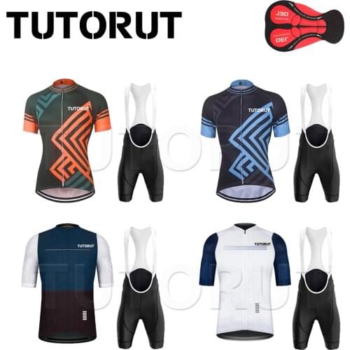 TUTORUT New Cycling Sets Men Short-sleeved Cycling Jersey Road Bicycle Clothing Summer Bib Shorts Quick Dry Maillot Ciclismo