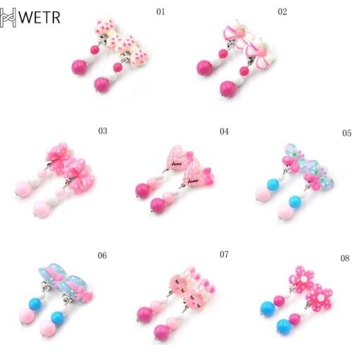 1 Pair Korean Flower Soft Cushion Kid Children Ear Clip No Piercing Earring For Kids Birthday Party