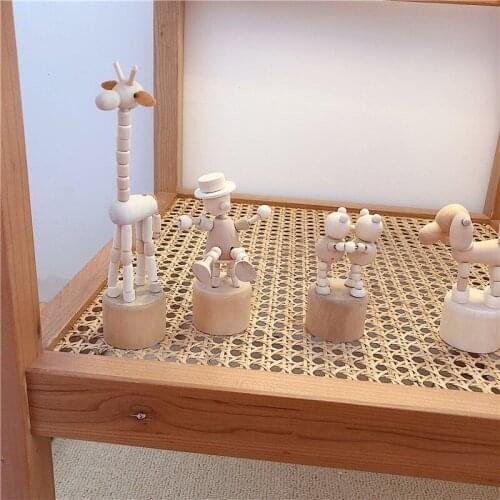 Beautiful Little Aunt S Desktop Fun Animal Small Swing Wood Man Joint Adjustable Table Decoration