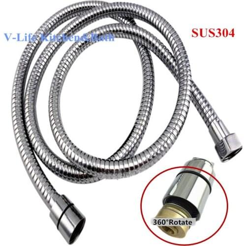 High Quality SUS304 1.5M Bathroom Shower Head Bidet Sprayer Hoses Flexible Stainless Steel Chrome 360 Rotate Pipe plomberie