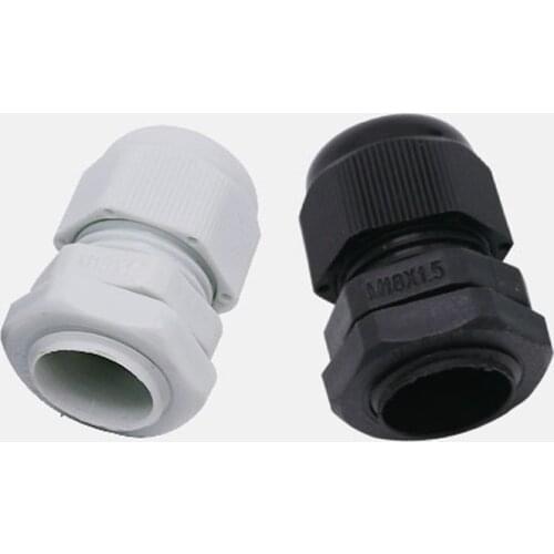 M12 16 18 20 22 24 25-40 Metric Waterproof Cable Gland Entry IP68 White Black Nylon Plastic Connector