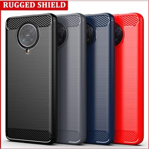 Brushed Texture For Xiaomi Poco F2 Pro X3 NFC Cases Soft Silicone TPU Case Carbon Fiber Armor Phone Case Cover Frame Shockproof