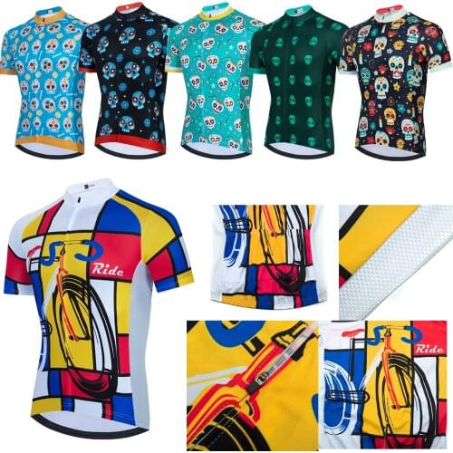 Multiple choices Skull NEW Short Sleeve Mens Cycling Jersey Bike Sweatshirt Short Top Mtb jersey Cycle Wear Clothing