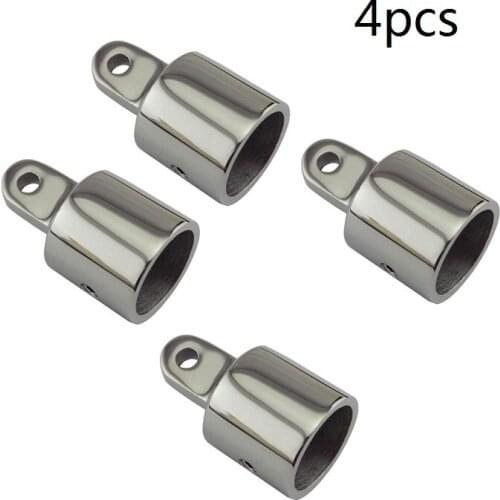 New Hot 4PCS 316 Stainless Steel Top Cap Fittings 7/8" 1" Mirror Polishing For Marine Boat Deck Railing Hardware