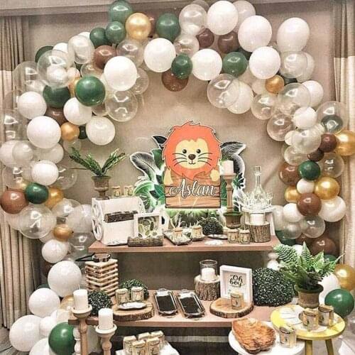 New Retro Color Bean Paste Green Balloons Arch Garland Kit Wedding Hawaiian Party Decoration Birthday Helium Globos Baby Shower