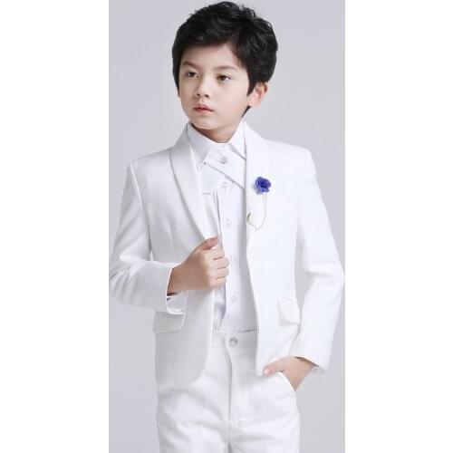 The Little Boy New Children Suit set Boys Dress 2 pieces jacket+pants white suit jacket size 2-12 Years