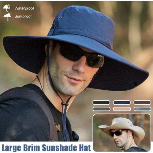Men Women Outdoor Fishing Hiking Wide Large Brim Sun Fisherman Hat Sunshade Visor Quick Drying Uv Protection Hat Bucket Hat