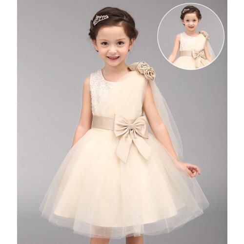 Flower Girl Dresses Elegant Champagne Sequins dress for Girls 10 to 12 Years Birthday Party Dress Princess Kids Formal Gowns
