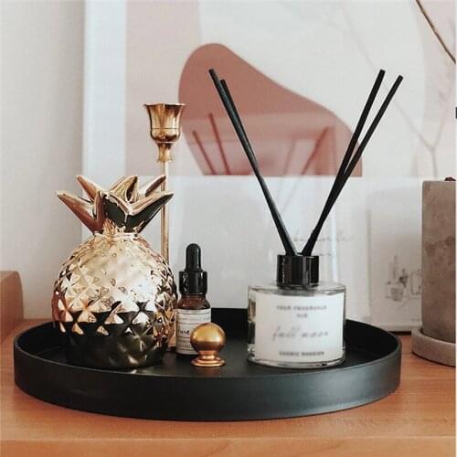 Tray Storage Desk Organizer Table Decorate Cosmetics Jewelry Sundries Display Makeup Bedroom Round Solid Storage Tray
