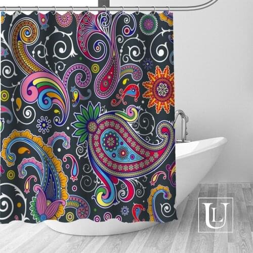 Custom Seamless Patternt Curtain Fabric Modern Shower Curtain bathroom beautiful Curtains Bath decor Polyester Cloth Waterproof