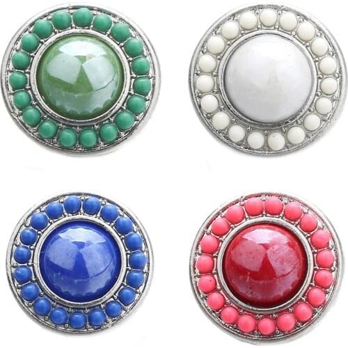 10pcs/lot New Snap Button Jewelry Pearl Rhinestone Flower 18mm Snap Buttons for 18MM Snap Bracelet Bangle Necklace Love Jewelry