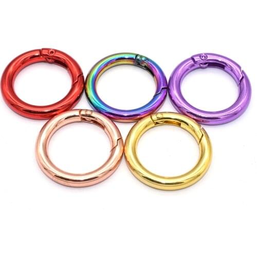 Rainbow Spring Clasp 20mm Spring Gate O Ring Zinc Alloy Snap Trigger Buckle DIY Accessories Leather Craft Purse Handbag Hardware