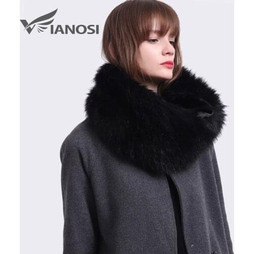 VIANOSI 2020 Fashion New Winter Faux Fur Scarf Luxury Soft Womens Rings Girls Neck Scarves with Plush Brand