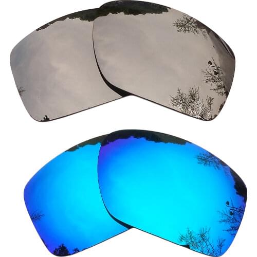 Ice Blue & Silver Mirrored Polarized Replacement Lenses for Big Taco Frame 100% UVA & UVB