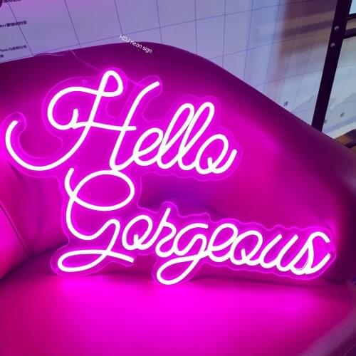 Wedding Hello Gorgeous Neon Sign Light Wall Art Gifts, Wall Art,Neon Sign Decorations Bar Pub Club Rave Apartment