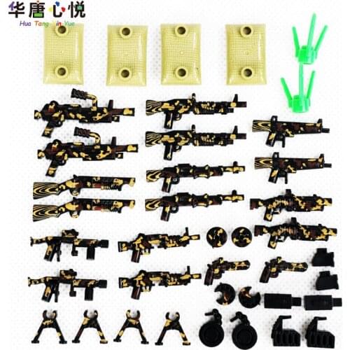Military Accessories Series YJ-4224 Camouflage Special Team Weapon Equipment Set 24PCS Building Blocks Gift Militarys Mini Scene