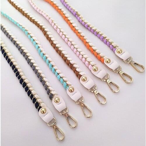 Knitting Wool Bag Strap Female Fashion Multicolor Braided Corssbody Bag Handles Shoulder Bag Handbag DIY Replacement Parts