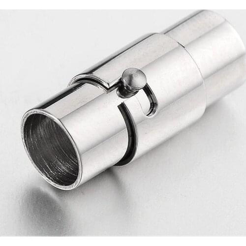 30Sets 304 Stainless Steel Magnetic Screw Clasps Column Shape Jewelry Findings, 18x8mm, Hole: 6mm