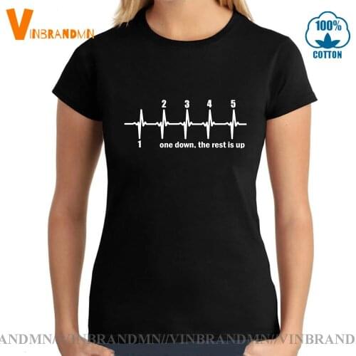 1N23456 Motorcycle heartbeat T shirt women Funny MTB Biker Pulse T-shirts One down The rest is up Only A bike understand