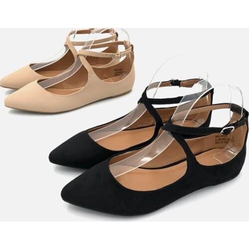 2019 autumn pointed toe shallow mary jeans sandals hollow cross tied cover heel student flat single shoes woman flock/pu sandals