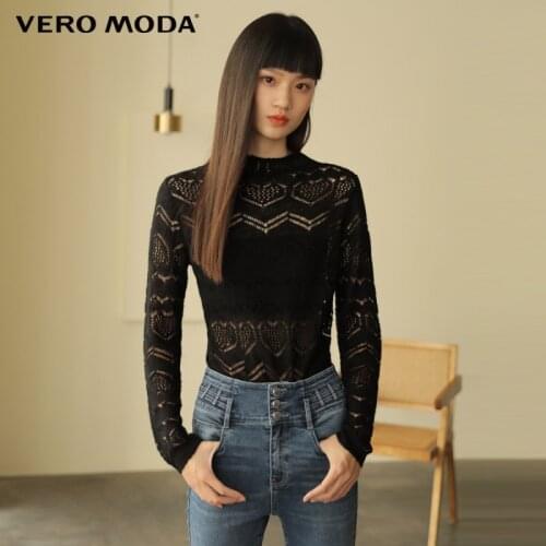 Vero Moda Women Crocheted Hollow Out Bottomed Thin Slim Stretch Base Long Sleeve Sweater Knitted Top | 320324038