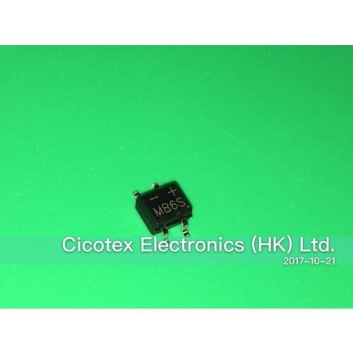 100pcs/lot MB6S SOP4 IC RECT BRIDGE 0.5A 600V MBS-1 LED Rectifier B6S