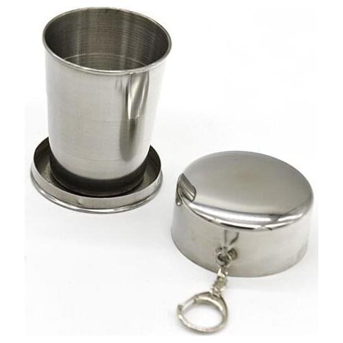 140ml Mini Travel Camping Portable Stainless Steel Folding Wine Water Drinking Cup Bottle Collapsibl Cup 100pcs/lot Wholesale